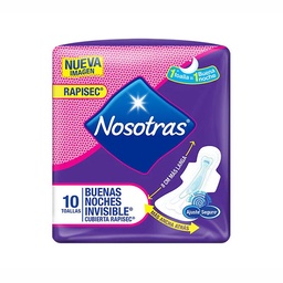 203683 Toalla Higienica Buenas Noches Invisible Rapisec Familia x 10 Un x Un